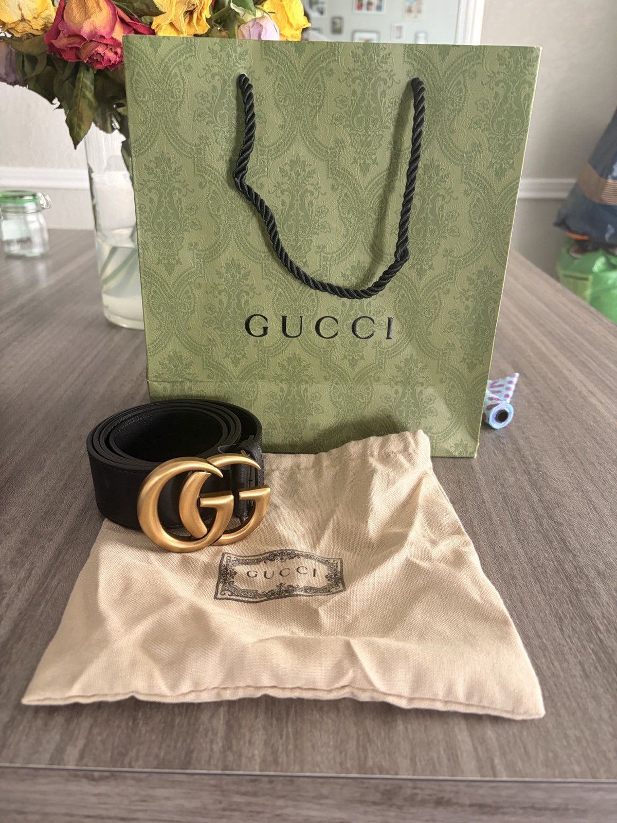 Gucci GG Marmont Wide Belt (Size 85-34) Size ONE SIZE - 1 Thumbnail