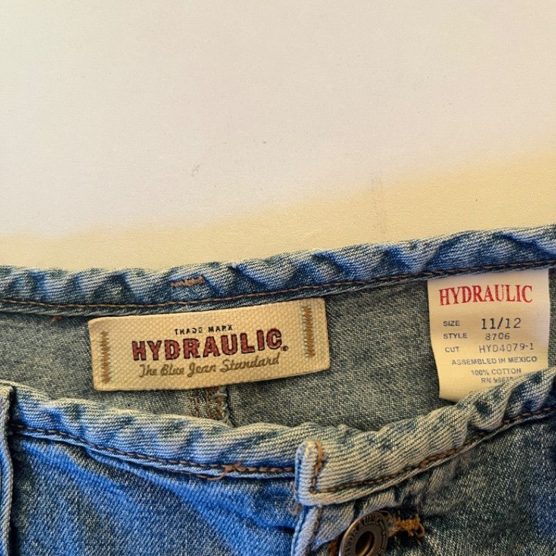 Designer Vintage Hydraulic Women's Denim Skirt Size Large 11/12 Size 34" / US 12 / IT 48 - 5 Thumbnail