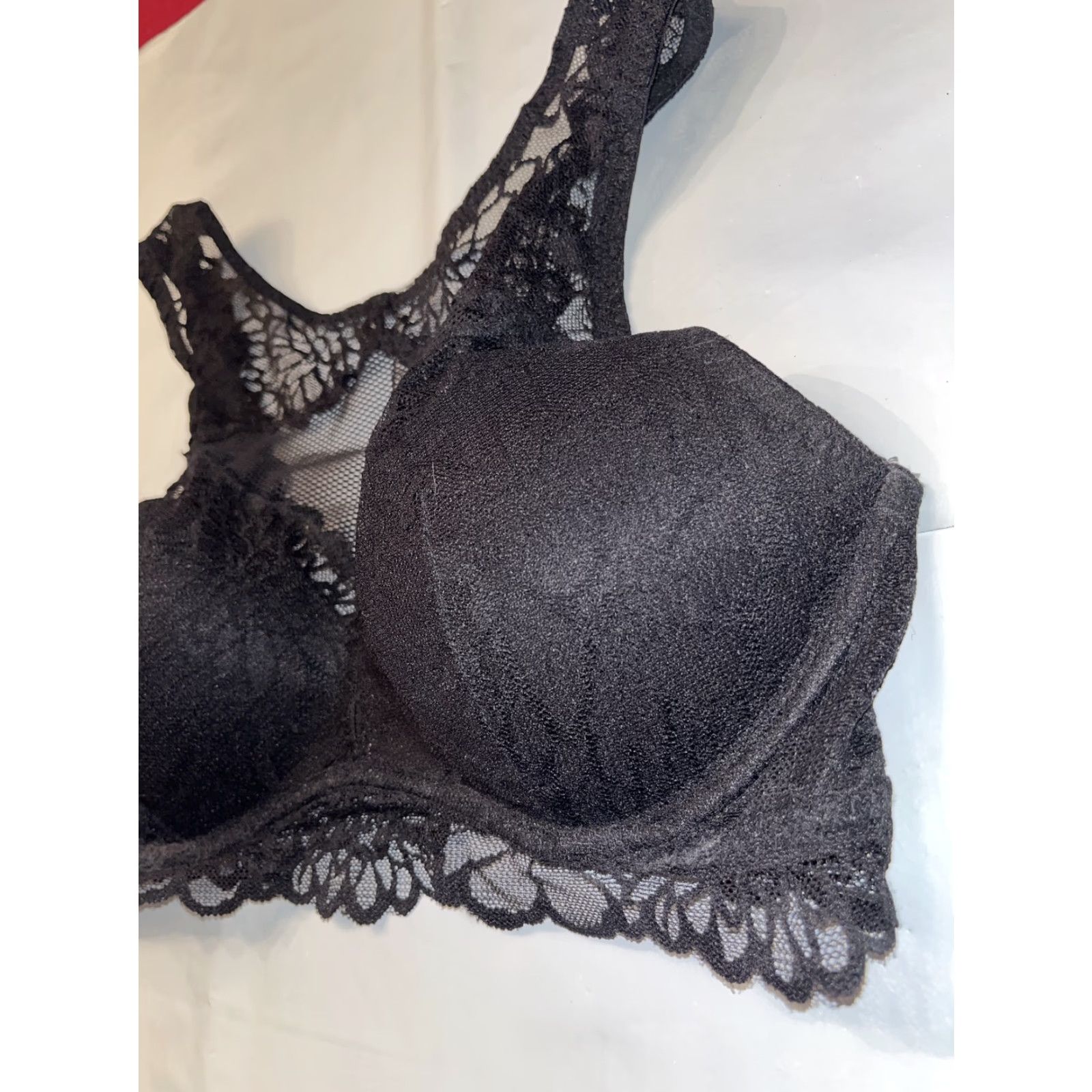 Victoria's Secret Victoria’s Secret PINK Bra Bralette Lace Wireless Padded PushUp Pullover M Black Women’s PINK Bralette Lace Bra Size ONE SIZE - 3 Thumbnail