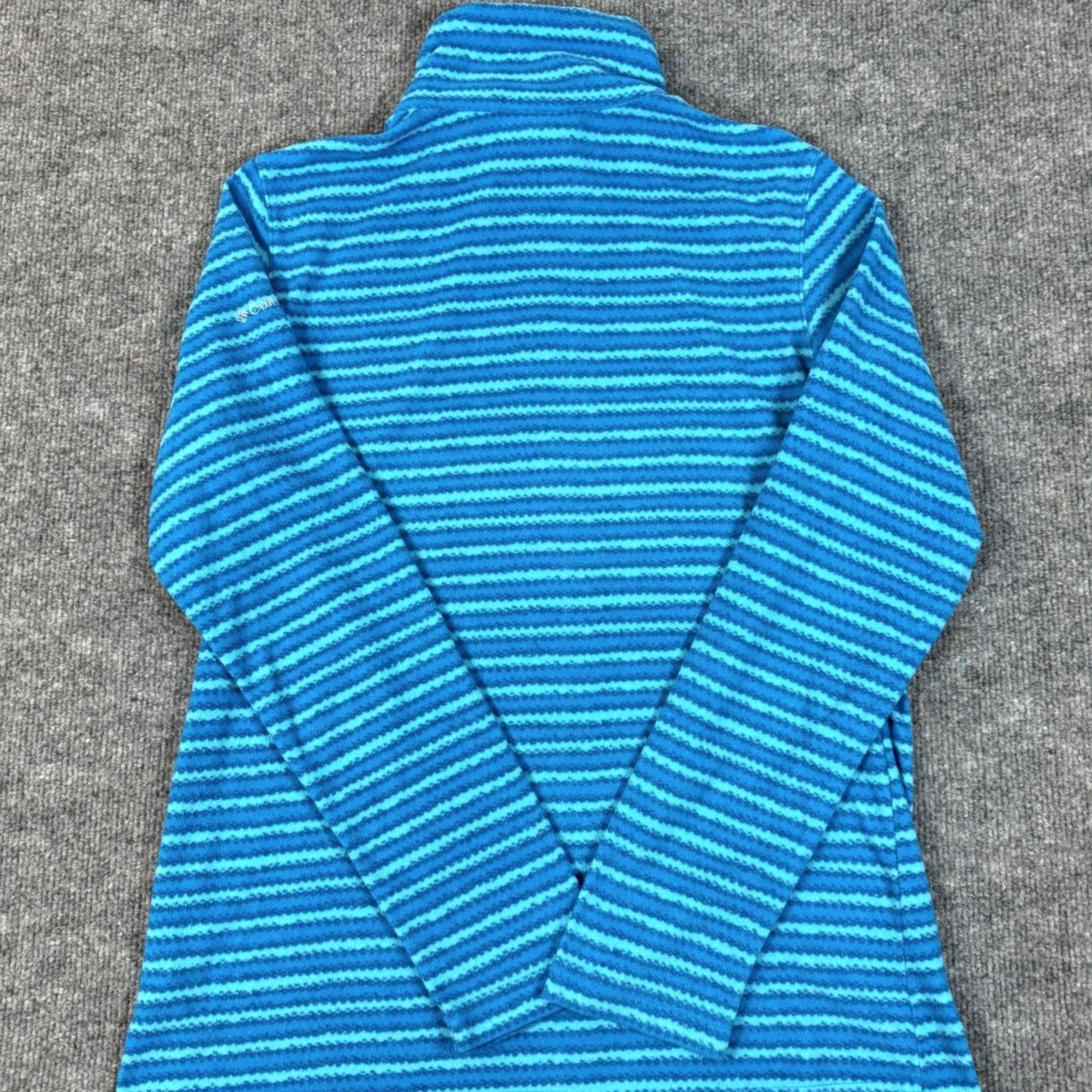 Etro VINTAGE Columbia Fleece Pullover 1/4 Zip Striped Blue Women M Mock Neck Pullover Casual Outdoor Activewear Breathing Pockets Lightweight Summer? Size M / US 6-8 / IT 42-44 - 2 Thumbnail