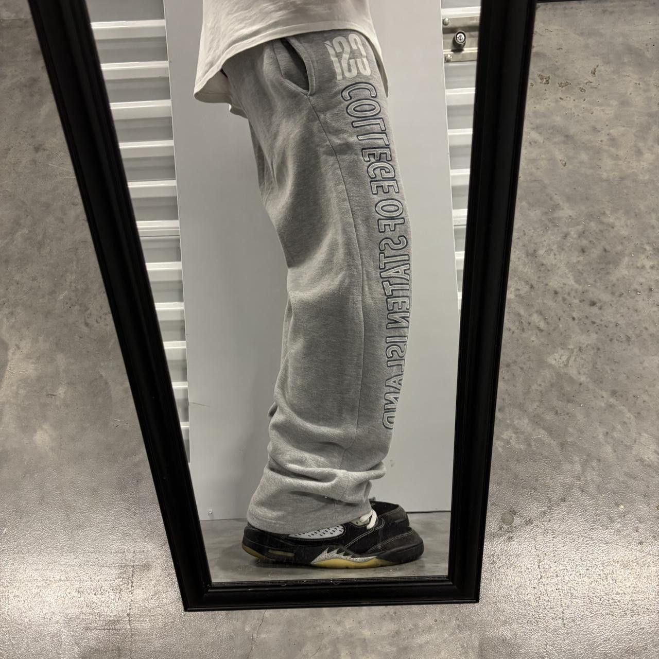 Japanese Brand × Vintage Crazy Vintage Y2K/2000s Light Grey Streetwear Essential Sweatpants! Size US 34 / EU 50 - 2 Thumbnail