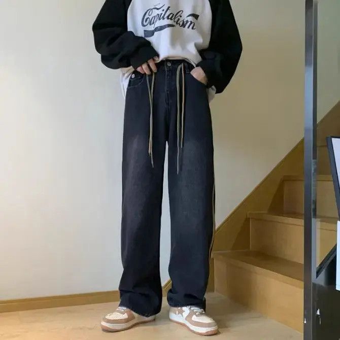 Japanese Brand Straight striped wide leg jeans Size US 30 / EU 46 - 3 Thumbnail