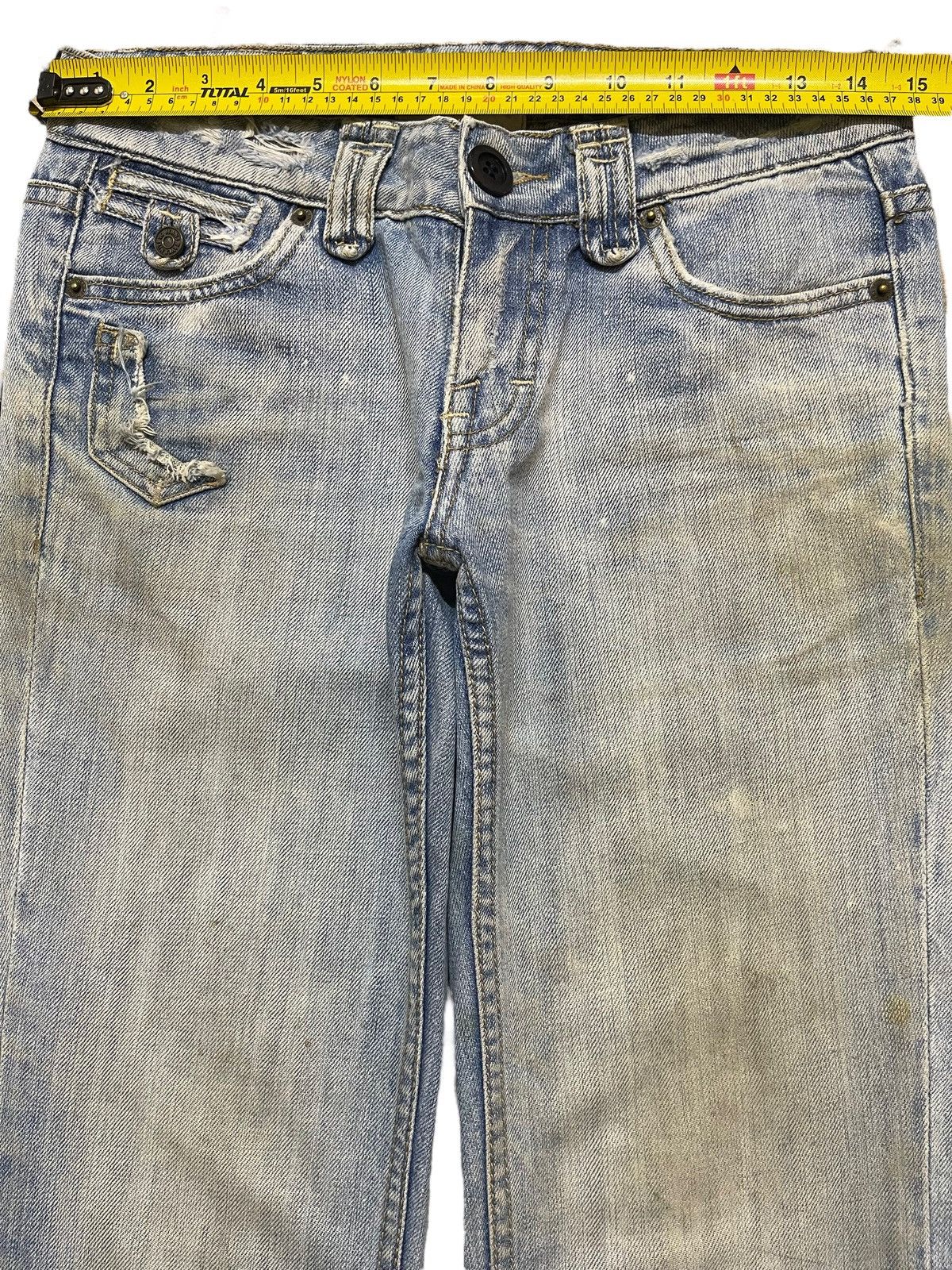 Taverniti Vintage Taverniti Blue Mud Wash Distress Style Flared Jeans Size US 29 - 12 Thumbnail