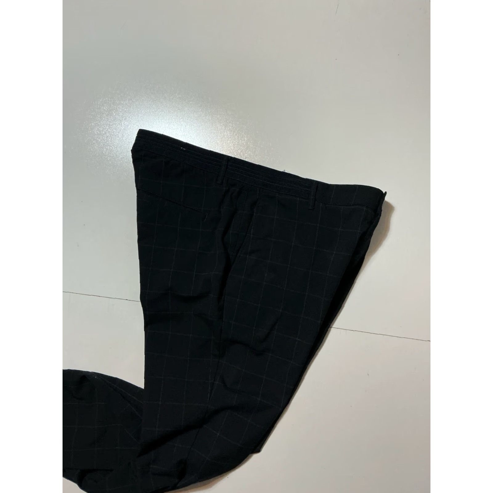 Zara Zara Men's Pants Windowpane Navy Blue Polyester Performance Flat Front Golf Casual Tech XL Size US 36 / EU 52 - 6 Thumbnail