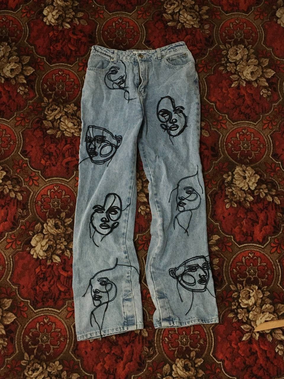 Manière De Voir Artistic Embroidered Jeans – UK Size 10