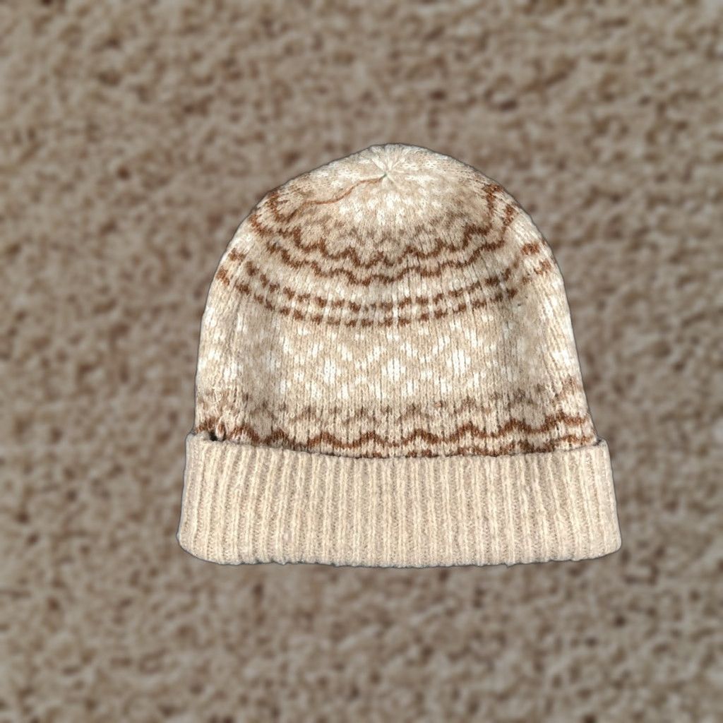 Vintage Cupcakes And Cashmere Beanie Women One Size Beige Fair Isle Knit Poly Blend Shirt Womens One Size Beige Fair Isle Knit Beanie Cupcakes And Cashmere Size ONE SIZE - 1 Thumbnail