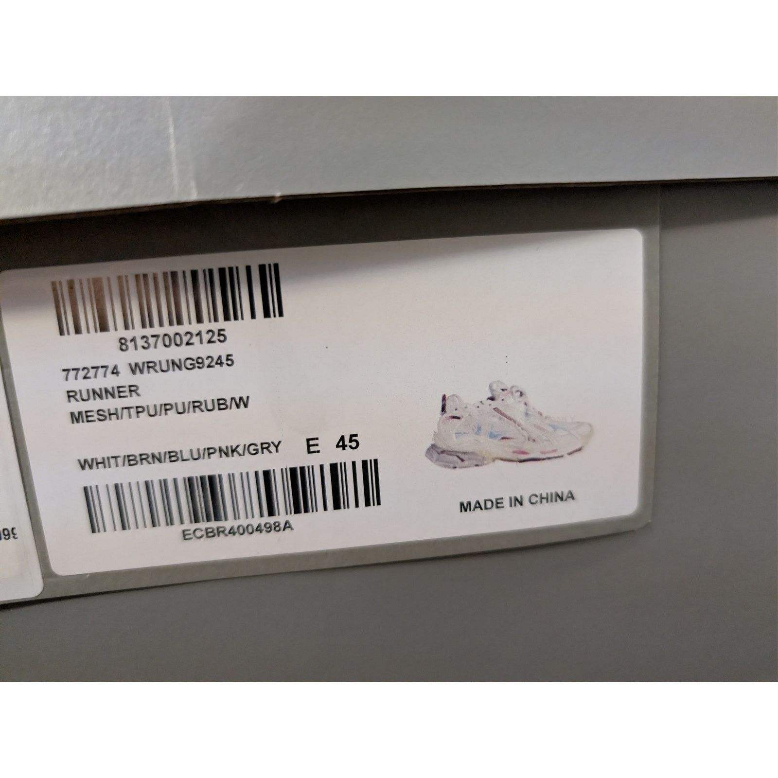 Balenciaga o1rshd1 Q:2 / Runner Gradient Sneaker in Multicolor Size US 12 / EU 45 - 24 Thumbnail