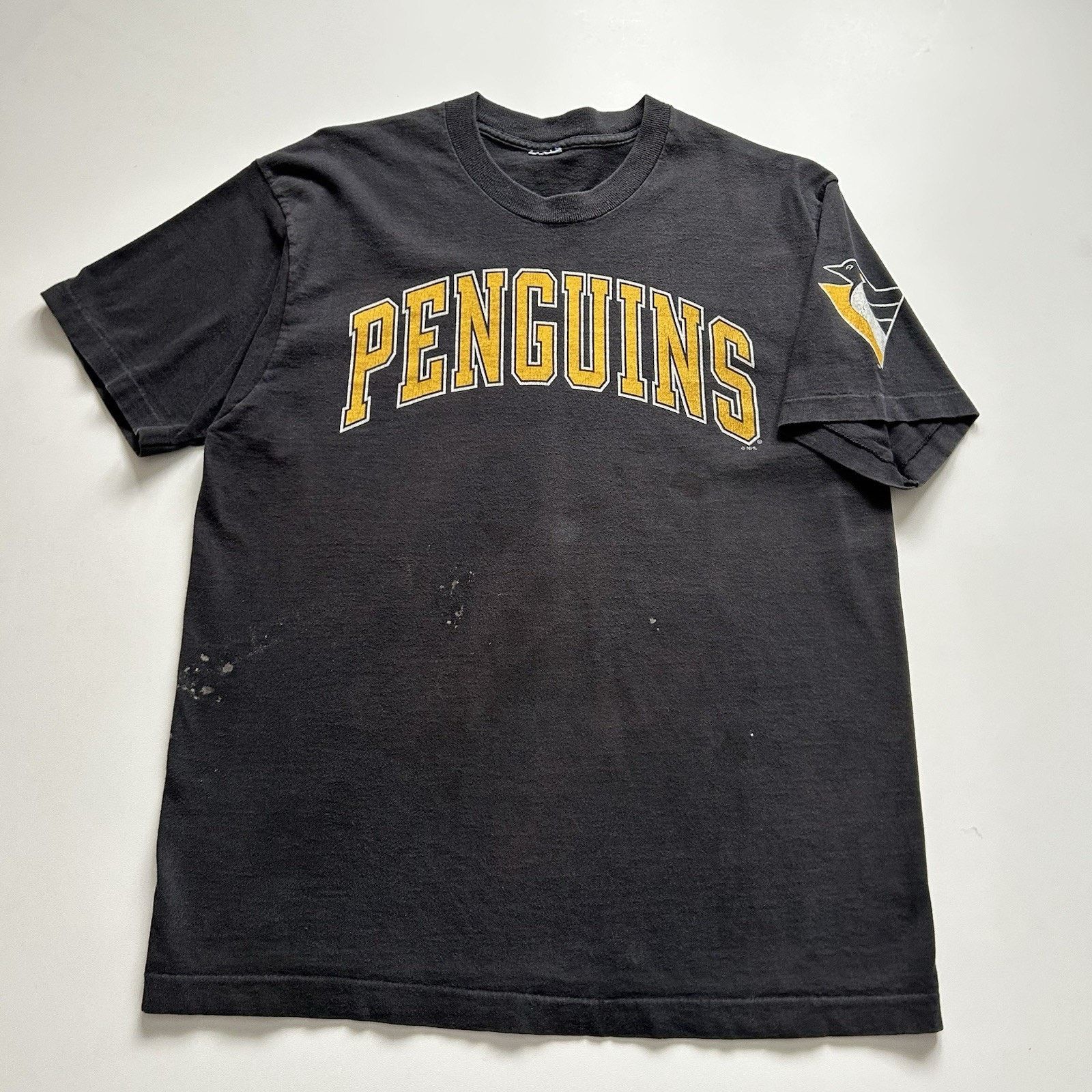 NHL Vintage 90s Pittsburgh Penguins NHL T-Shirt Large Black Rare Size US L / EU 52-54 / 3 - 1 Thumbnail