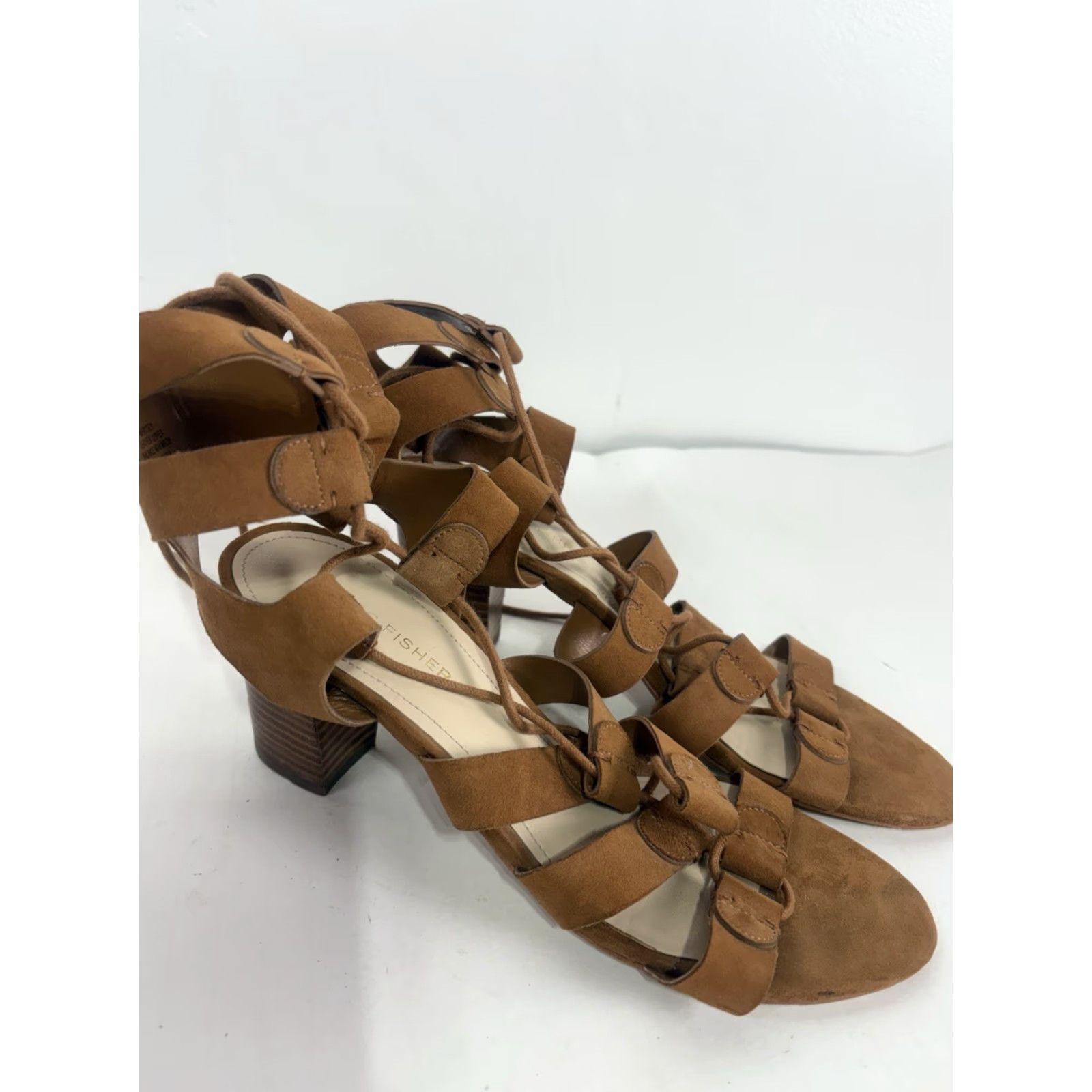 Marc Fisher Marc Fisher Patsey Women's Suede Gladiator Block Heels Size 8.5M Open Toe City Bohemian Size US 9 / IT 39 - 2 Thumbnail