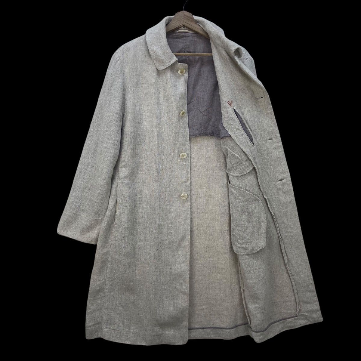 45rpm Vintage 45rpm by Kiro Hirata 100% Linen Long Coat Size US S / EU 44-46 / 1 - 2 Thumbnail