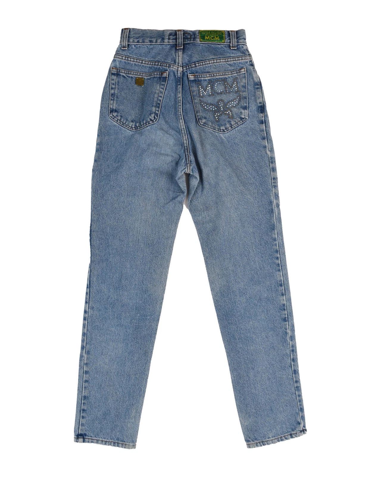 MCM Women's MCM Luxury Vintage Jeans Rhinestone Logo Med W25/L31 Size 25" / US 0 / IT 36 - 2 Thumbnail