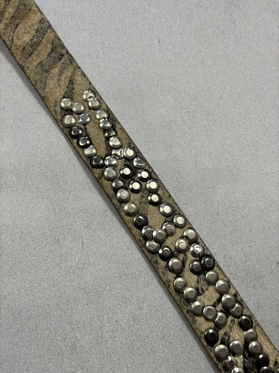 Vintage Vintage Belt Metal Style Parts Rhinestones Zebra Hair Print Size ONE SIZE - 6 Thumbnail