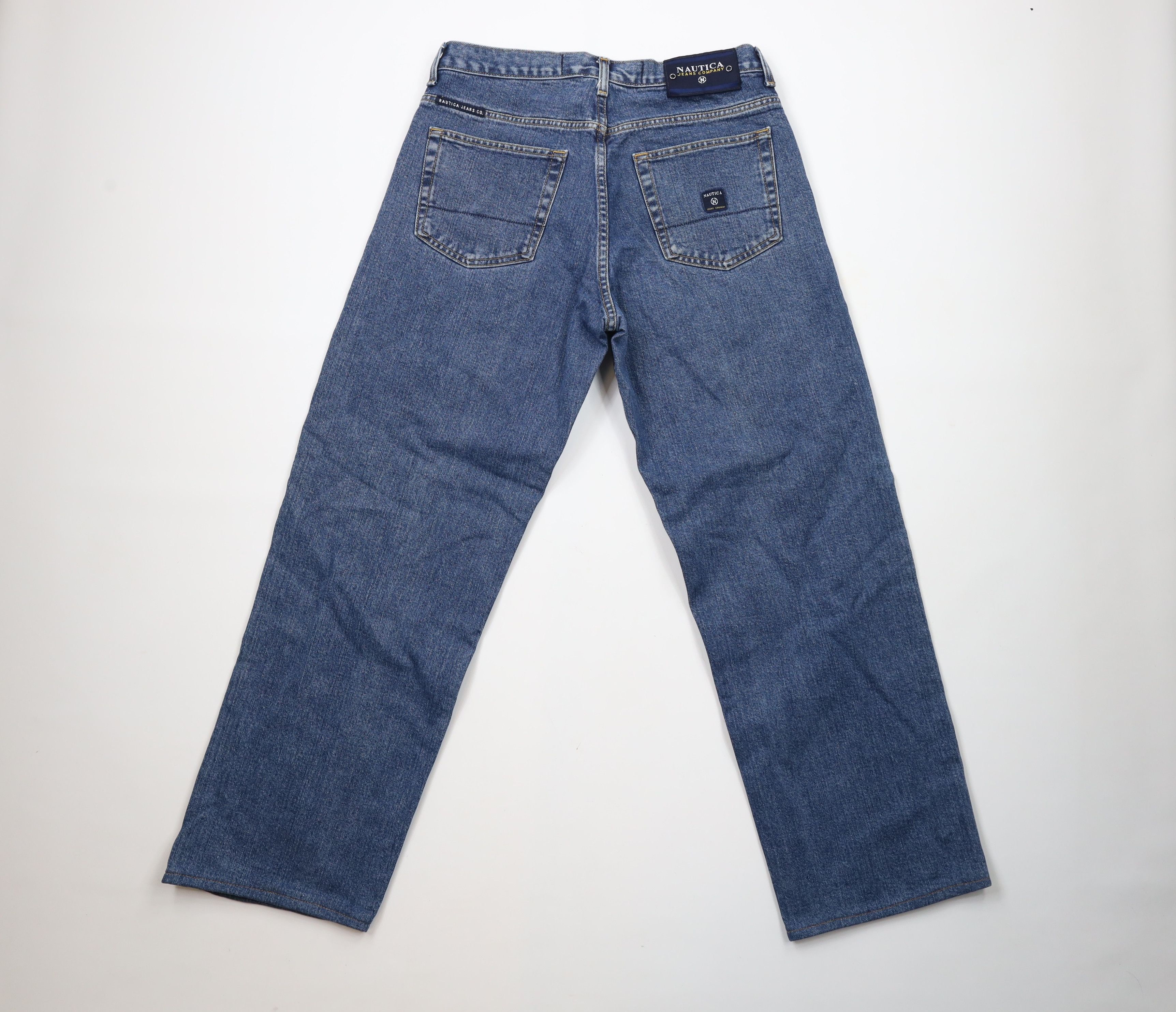 Nautica × Vintage Vintage 90s Nautica Out Baggy Wide Leg Denim Jeans Blue Size US 32 / EU 48 - 8 Thumbnail