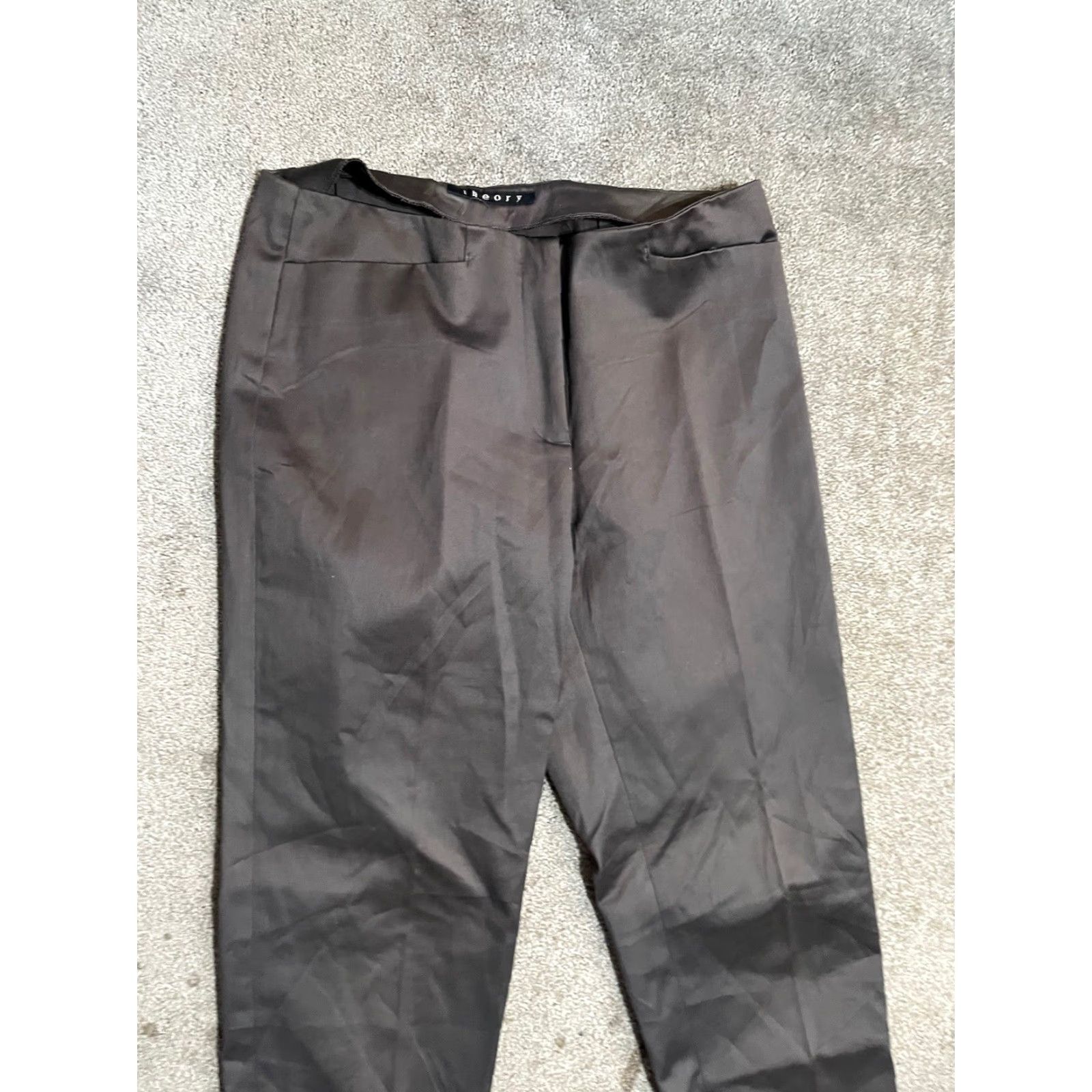 Theory Theory Flare Leg Pants Womens 8 Brown Casual Trousers with Pockets Pants Women Brown 8 Size 30" / US 8 / IT 44 - 2 Thumbnail