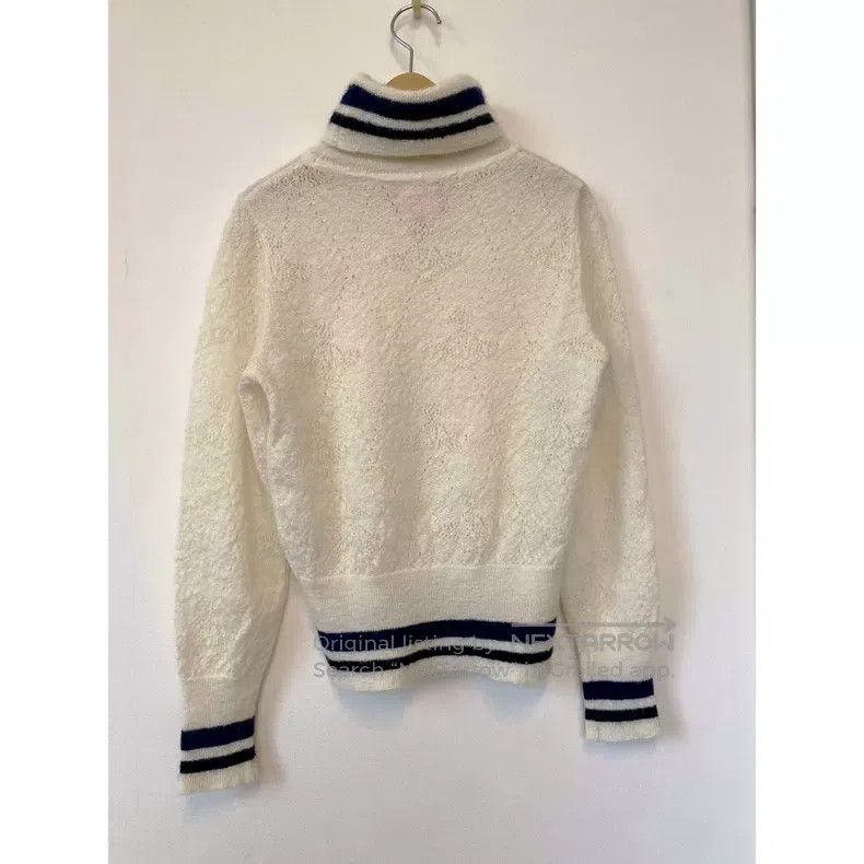 Vivienne Westwood Vivienne Westwood White Saturn Pattern High-Neck Sweater Size ONE SIZE - 5 Thumbnail