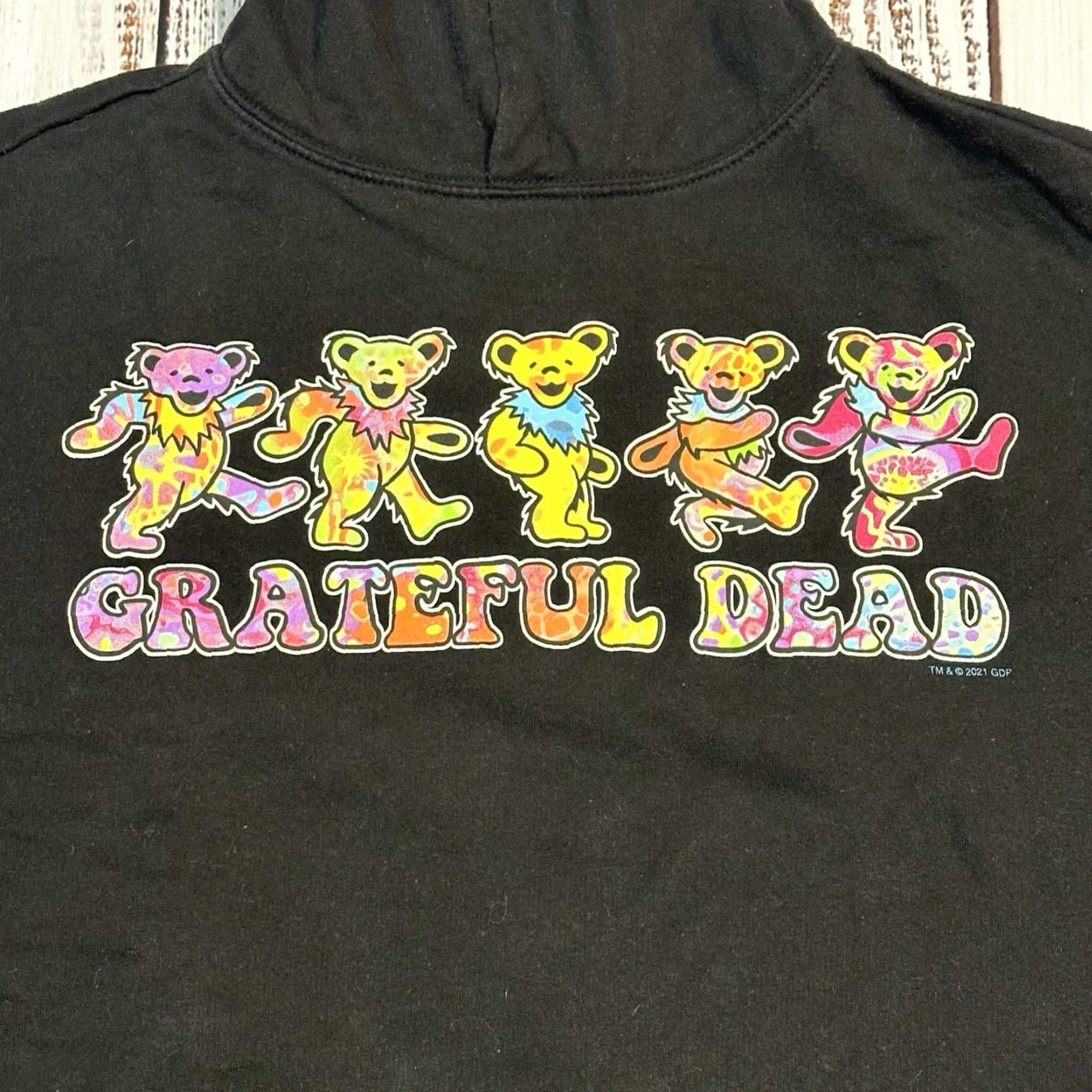 KangaROOS Grateful Dead Hoodie Mens M Black Kangaroo Pocket Sleeve Hit Graphic Print Front Logo Crew Neck Kangaroo Pocket Size US M / EU 48-50 / 2 - 3 Thumbnail