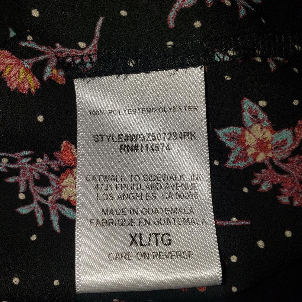 Designer CT378 Pleione Ladies Black Floral Long Sleeve Blouse XL Size XL / US 12-14 / IT 48-50 - 7 Thumbnail