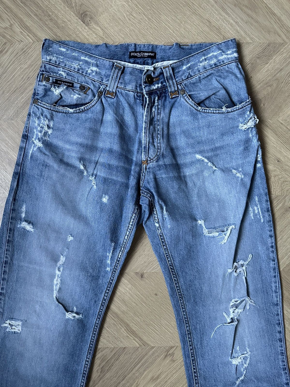 Dolce & Gabbana Dolce and Gabbana Crash Ripped Denim Jeans Distressed D&G Size US 32 / EU 48 - 3 Thumbnail