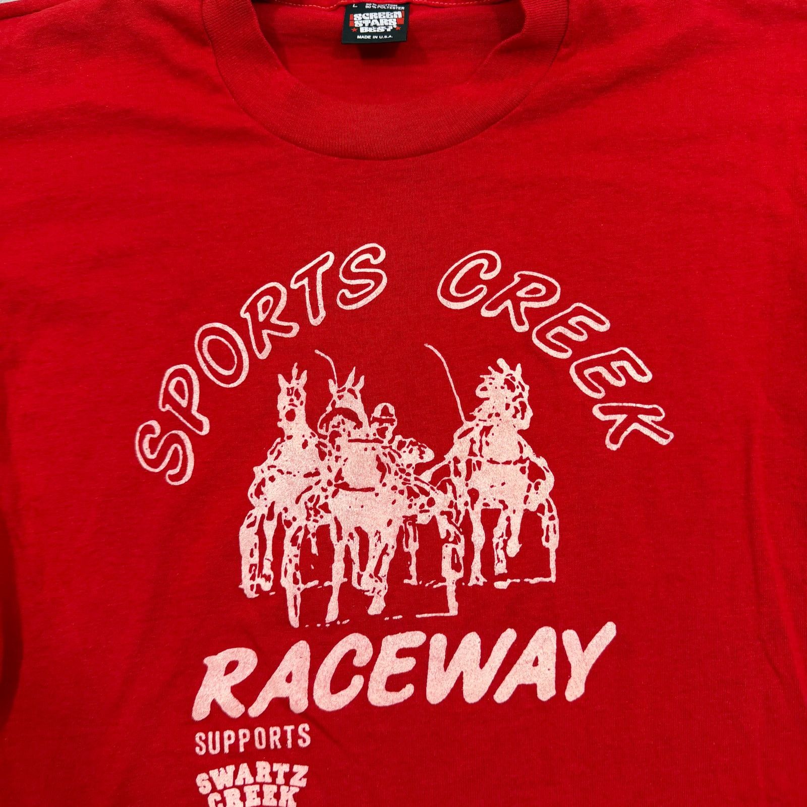 Vintage Vintage Sports Creek Raceway Shirt Men Large Red 1987 Size US L / EU 52-54 / 3 - 3 Thumbnail