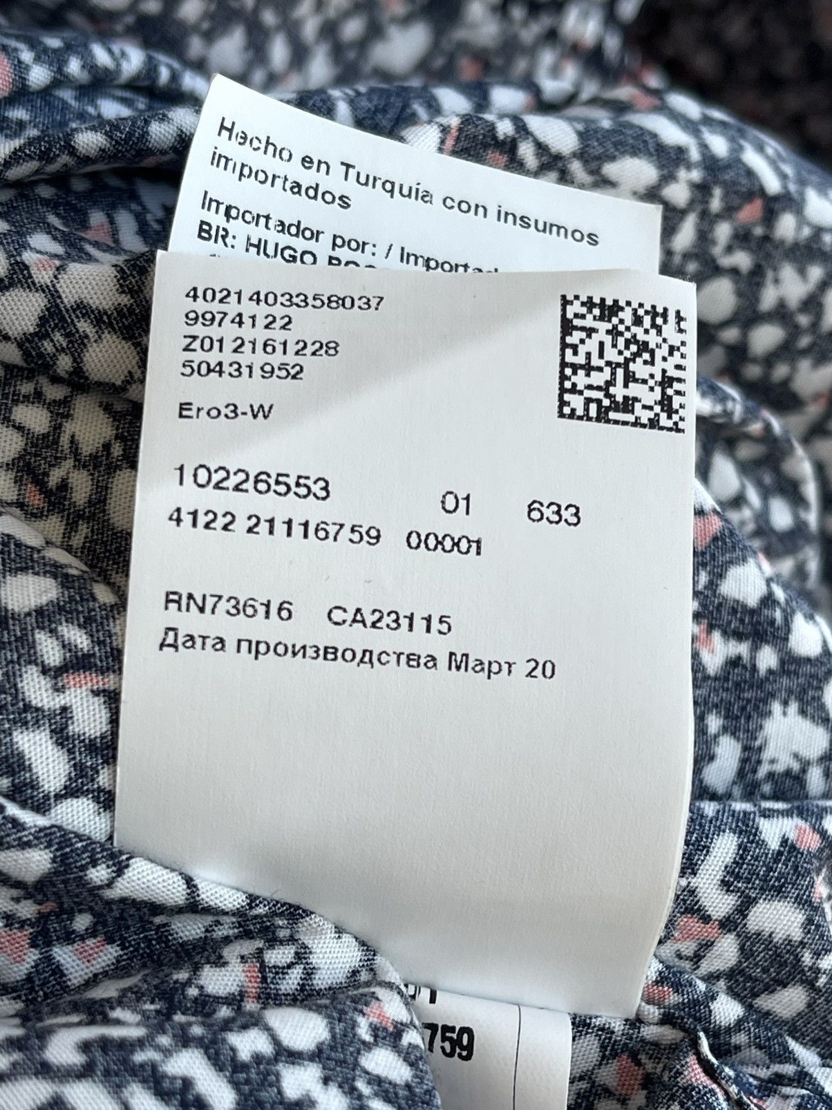 Hugo Boss Ero3-W Confetti Print Extra Slim Fit Long Sleeve Shirt Size US M / EU 48-50 / 2 - 13 Thumbnail