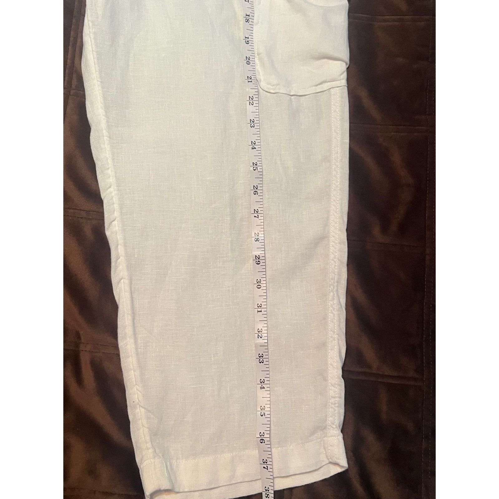 Other Rachel Roy Women's 100% Linen Cargo Pant Ivory Size XL Beach Size 34" / US 12 / IT 48 - 10 Thumbnail