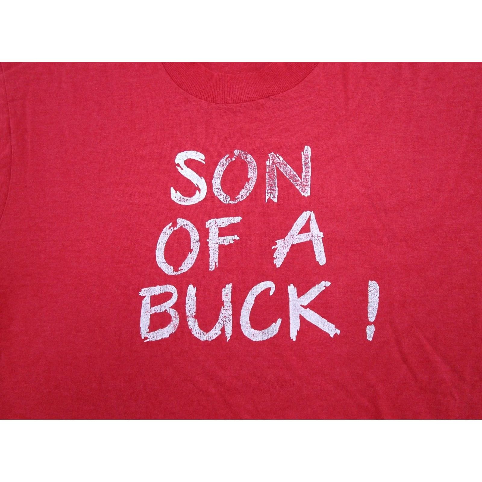 Vintage VINTAGE 80s 90s Son of a Buck Single Stitch Graphic Comedy Tee Shirt Size L Read Shirt Mens Red 90s Cotton Short Sleeve Crew Neck Tee Size US L / EU 52-54 / 3 - 2 Thumbnail