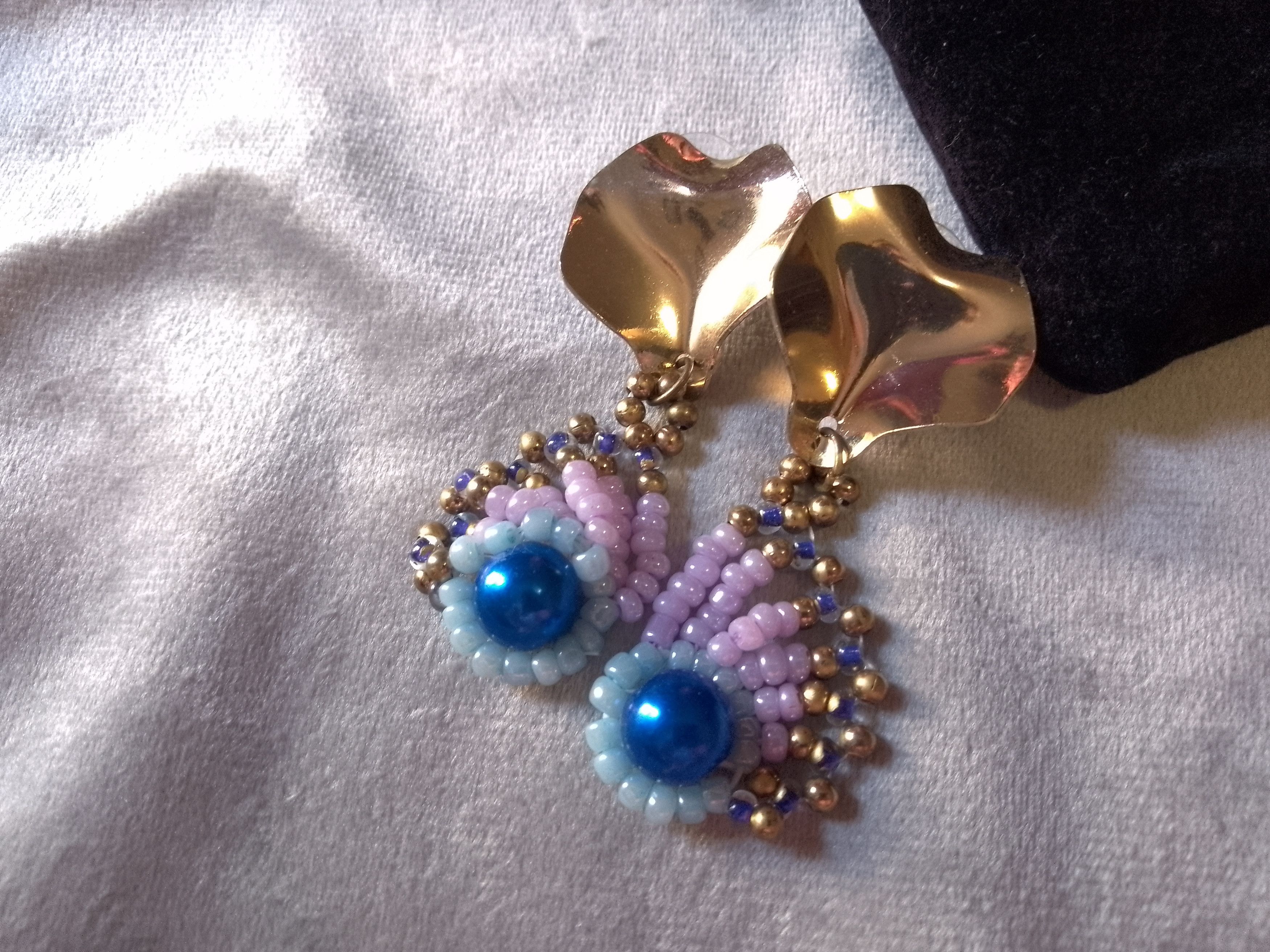Handmade Necklace Flower Pendant Mother of Pearl Earrings Vintage Size ONE SIZE - 4 Thumbnail