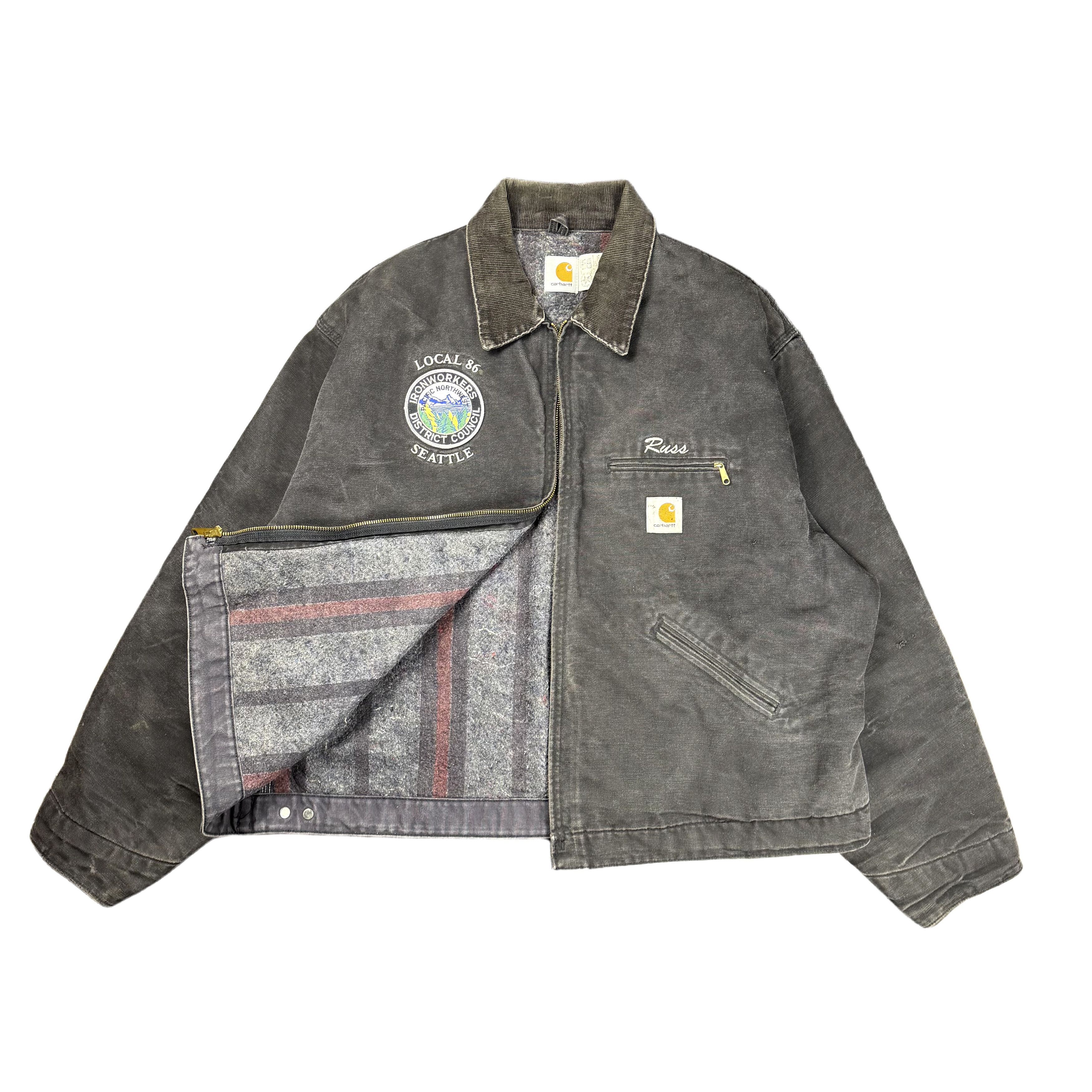 1999 Seattle Carhartt Detroit Work Jacket Black Union USA XL