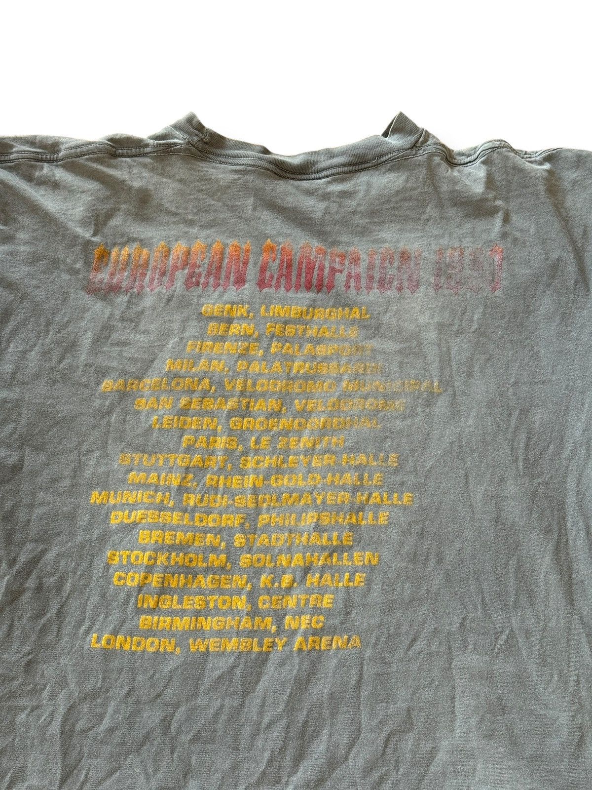 Slayer *RARE* 90s METAL BAND PARIS TOUR SLAYER 1990 EUROPE TOUR Size US L / EU 52-54 / 3 - 18 Thumbnail