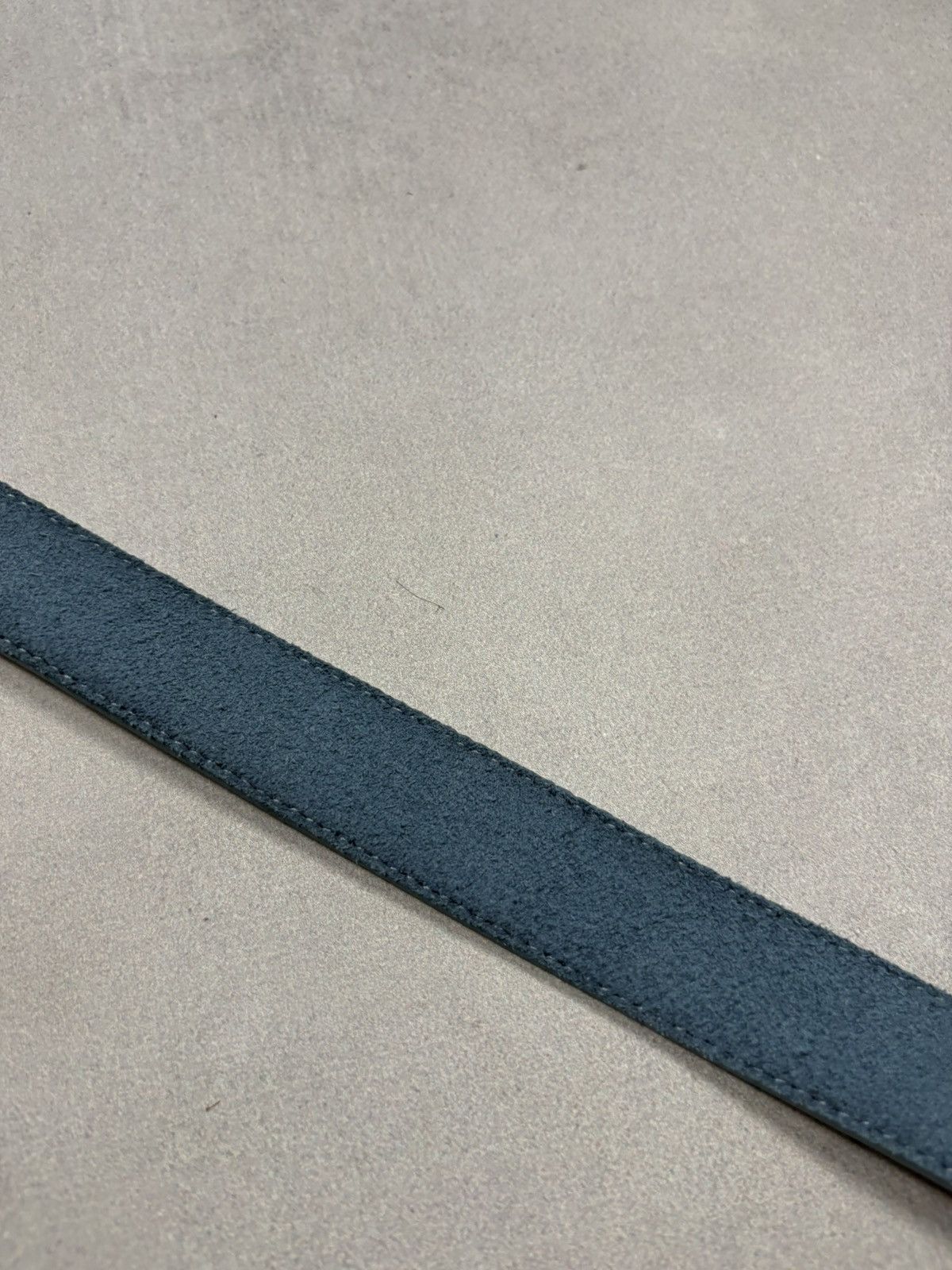 Purdey Purdey Suede Leather Belt Blue Horsebit Brass Buckle Luxury Size ONE SIZE - 11 Thumbnail