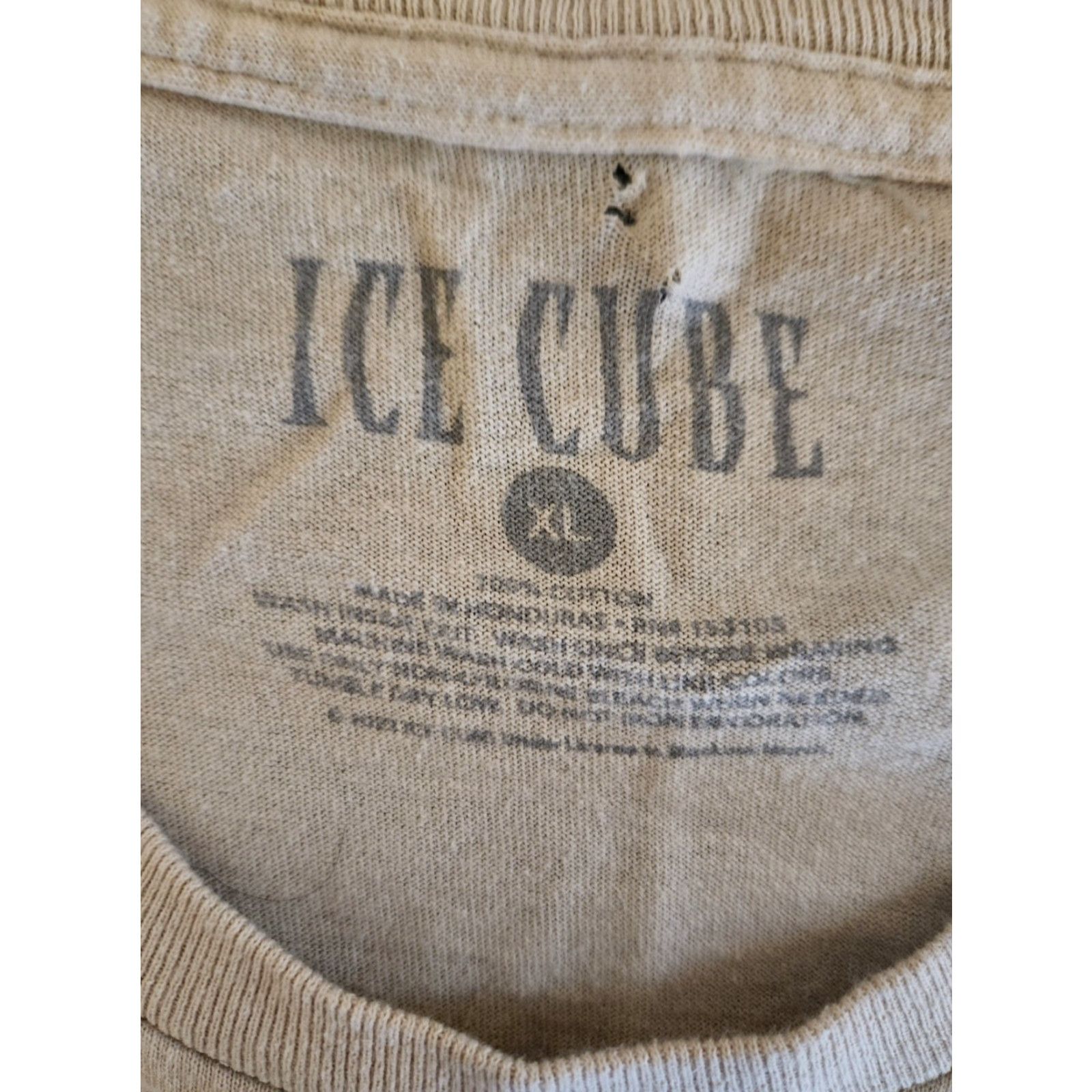 Vintage Ice Cube Men’s Cream Short Sleeve Cotton Graphic Tee Shirt XL Hip Hop Shirt Mens Crew Neck T-Shirt Size US XL / EU 56 / 4 - 2 Thumbnail