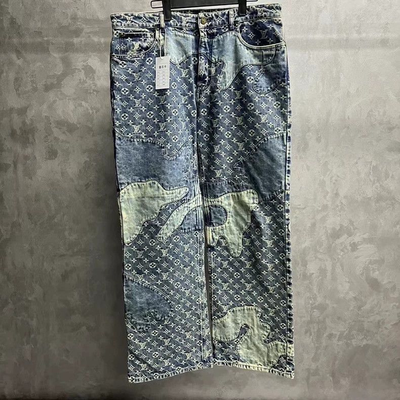 Louis Vuitton Louis Vuitton Blue deconstructed patchwork full print jean Size US 36 / EU 52 - 1 Thumbnail