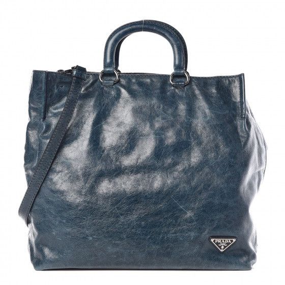 Prada PRADA Vitello Shine Tote Denim Size ONE SIZE - 1 Thumbnail