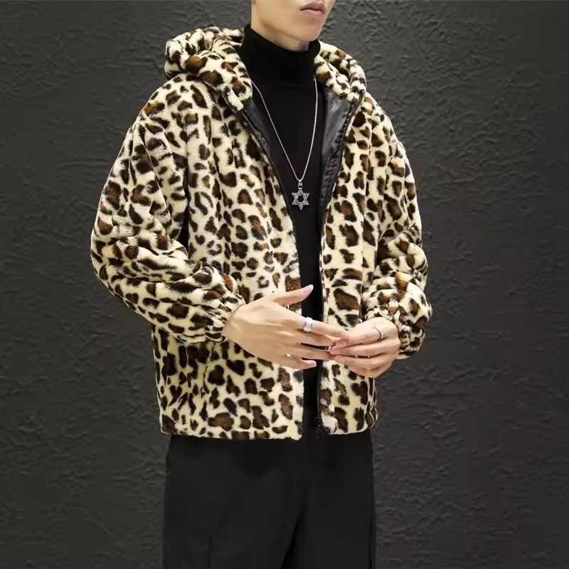 Japanese Brand Leopard Print Fleece Hoodie – Cozy, Trendy Size US XXL / EU 58 / 5 - 2 Thumbnail