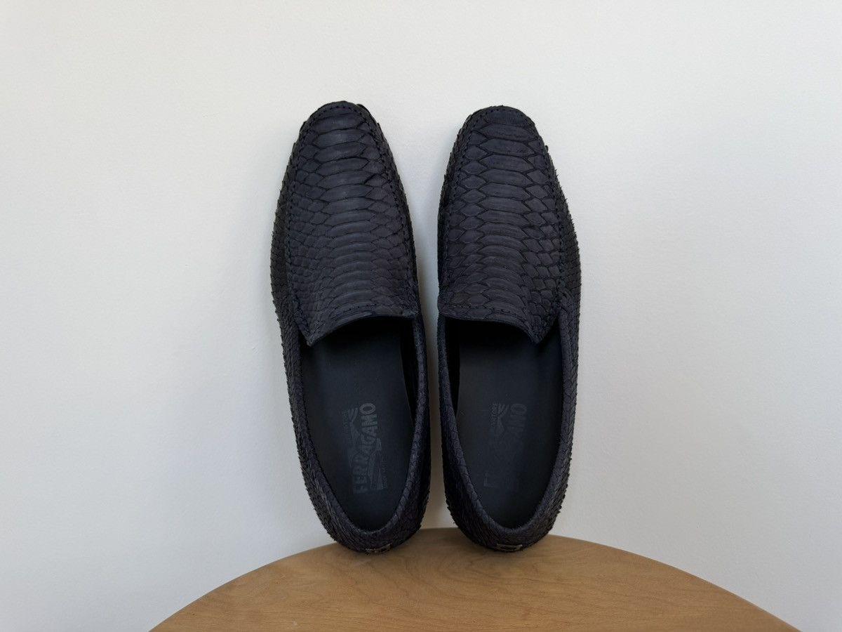 Salvatore Ferragamo Ferragamo Python Skin Dyed Loafers Size US 10 / EU 43 - 2 Thumbnail