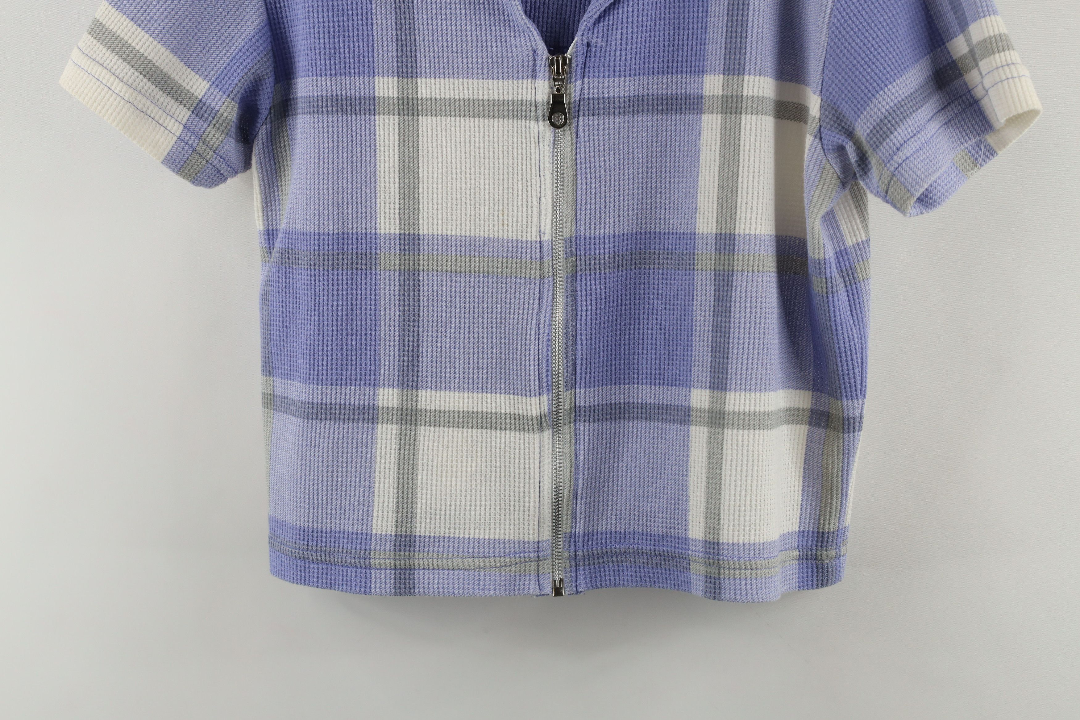 Vintage Vintage 90s Streetwear Thermal Knit Full Zip Polo Shirt Size M / US 6-8 / IT 42-44 - 3 Thumbnail