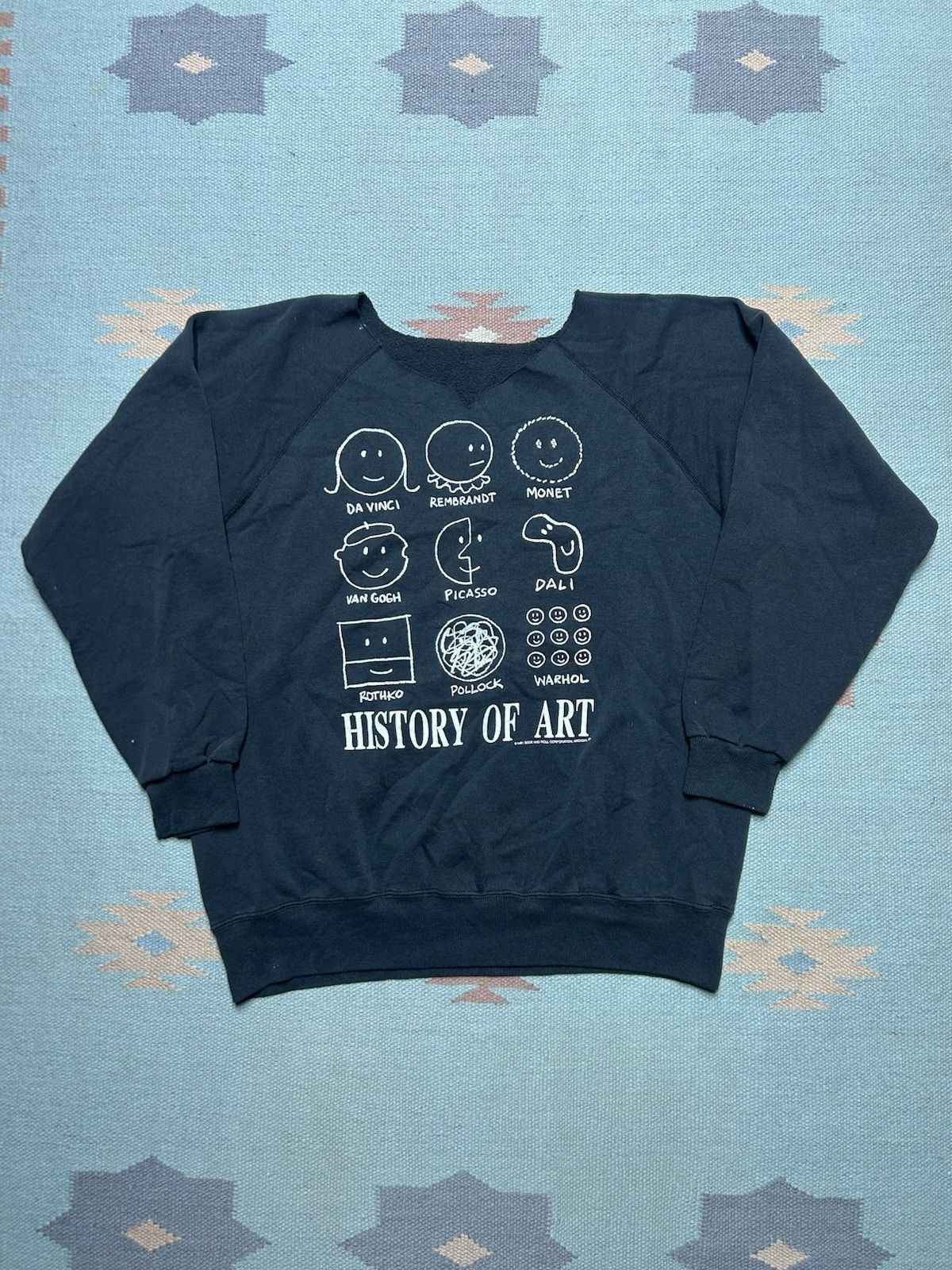 90s sweatshirt history of art Warhol Picasso Dali chopped L