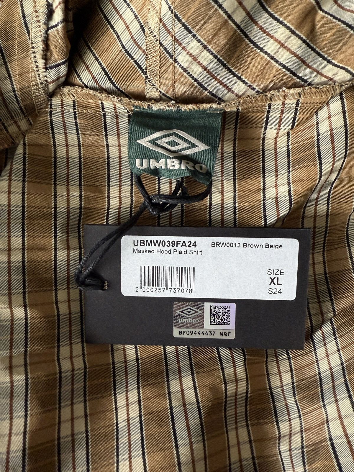 Slam Jam × Umbro NEW PENALTY CULTURE plaid beige masked hood anorak jacket Size US XL / EU 56 / 4 - 2 Thumbnail
