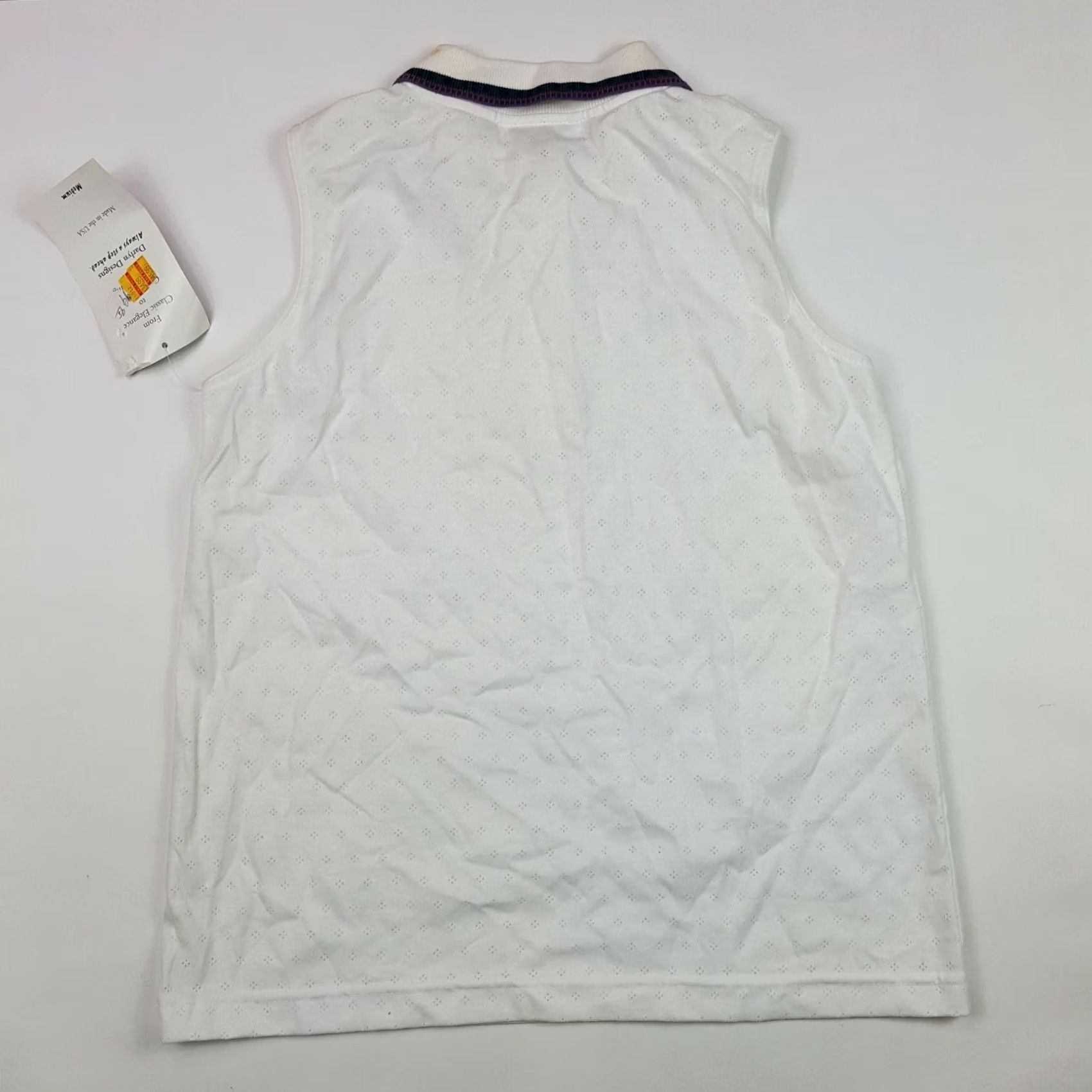 Vintage VINTAGE Darlyn Polo Shirt Women's Golf Tennis Sleeveless Tank Top M White 90s Preppy Casual Shirts Size M / US 6-8 / IT 42-44 - 6 Thumbnail