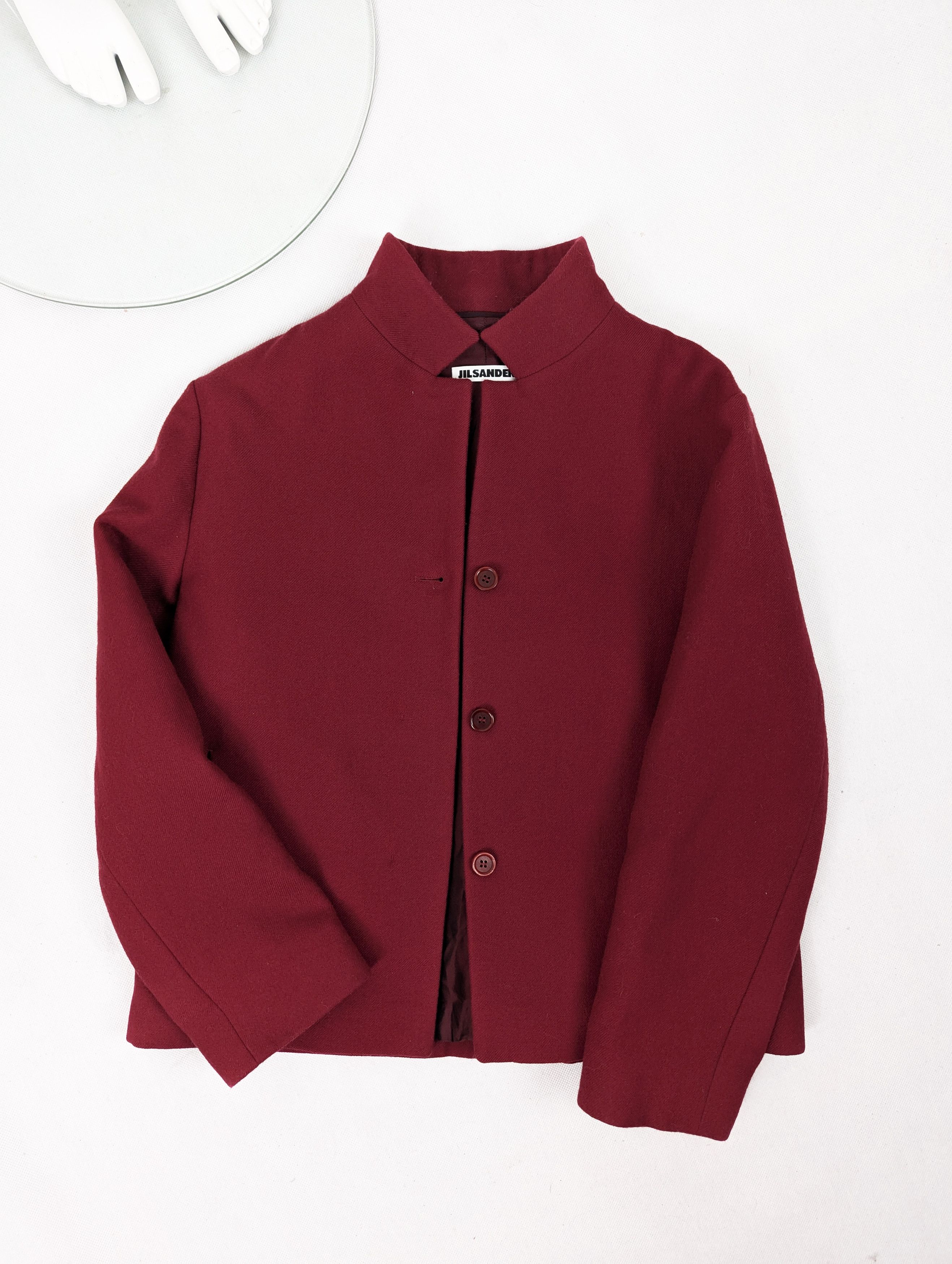Jil Sander Jil Sander burgundy red wool coat Size M / US 6-8 / IT 42-44 - 2 Thumbnail
