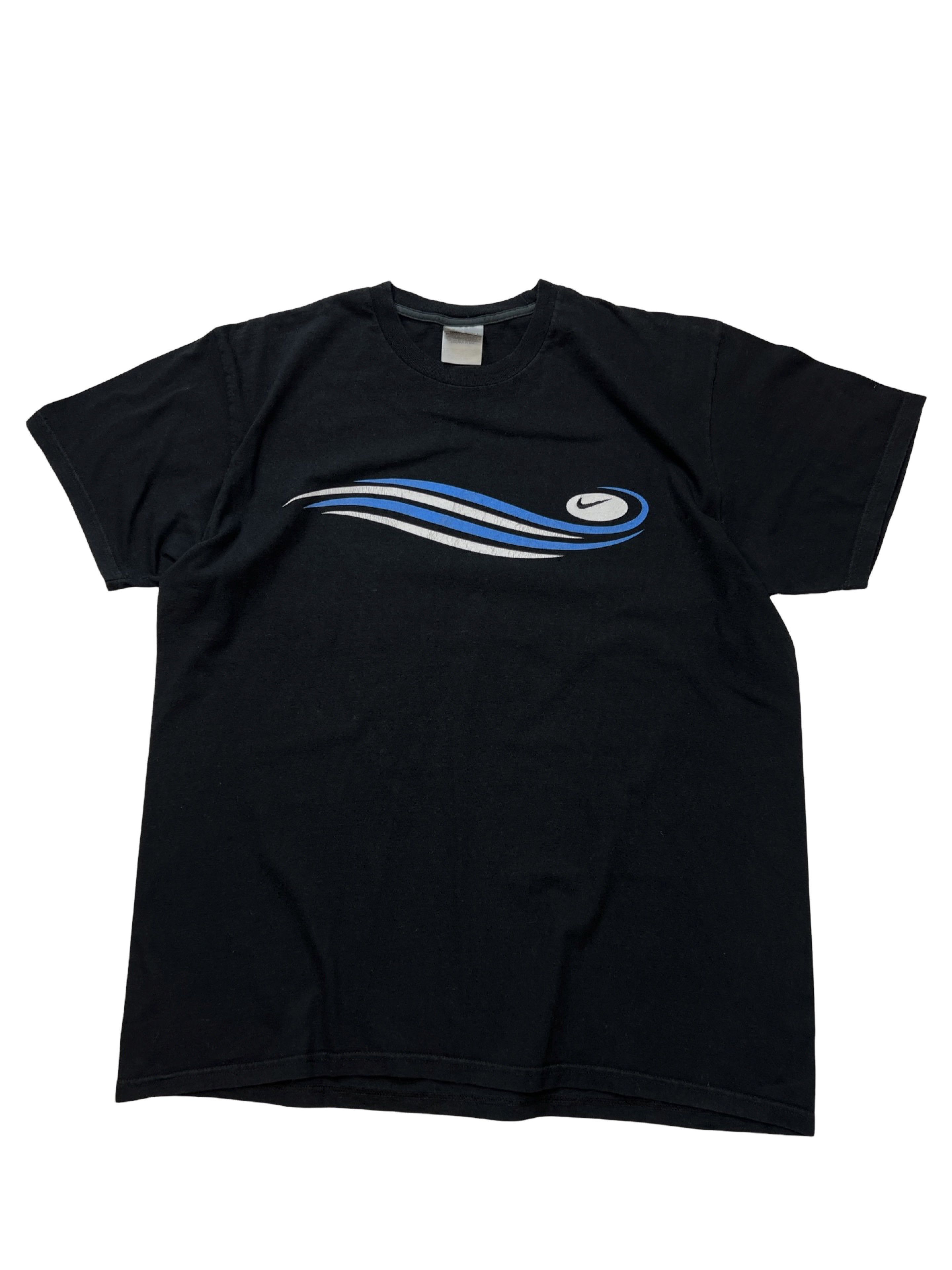 Nike × Vintage Cool Y2K Nike Swoosh Logo Printed Tee Boxy Fit Black Size US XL / EU 56 / 4 - 1 Thumbnail