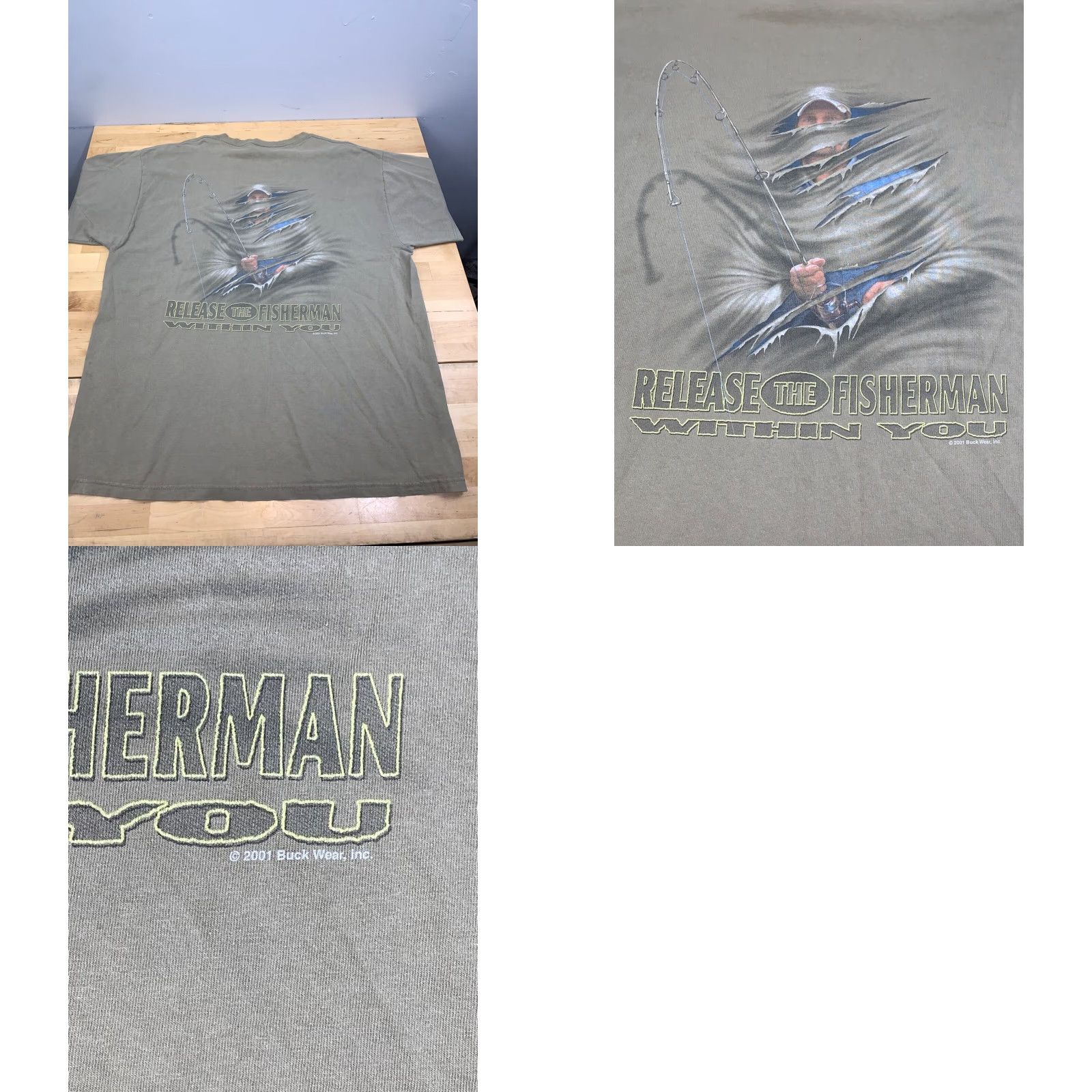 Vintage VINTAGE Buck Wear Shirt Mens XL Green Outdoor 11167 Buck Wear Graphic Print Crew Neck Short Sleeve T-Shirt Size US XL / EU 56 / 4 - 8 Thumbnail