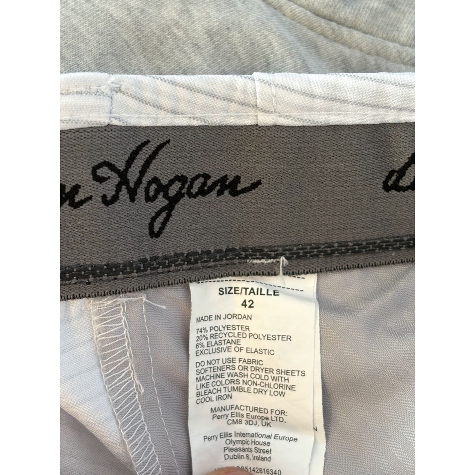 Hogan Ben Hogan Bermuda Shorts Mens Size 42 White Gray Striped Golf Shorts Stretch Pockets Lightweight Zip Flat Front Mid Rise Polyester Spandex Regular Size US 42 / EU 58 - 4 Thumbnail