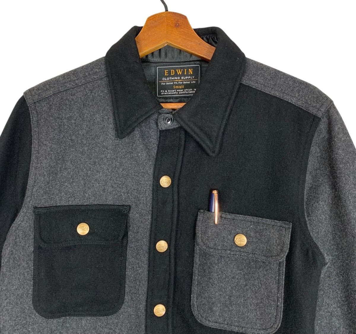Edwin × Japanese Brand Edwin Clothing JapaneseBrand StreetWear Snap Button Jacket Size US S / EU 44-46 / 1 - 2 Thumbnail