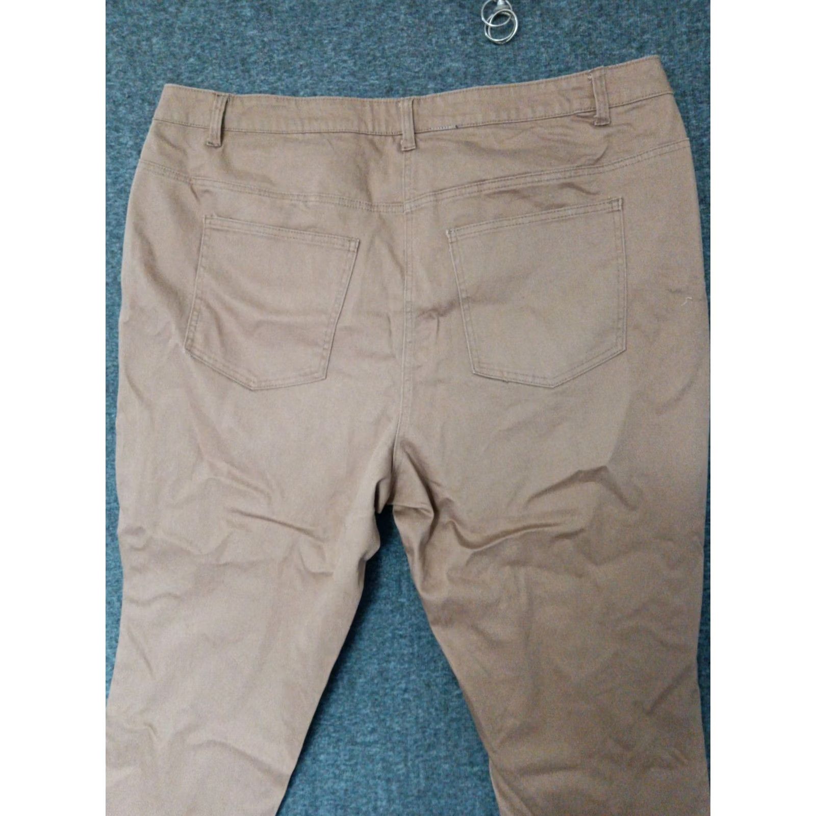 Vintage Pants Women High Rise Chino Slacks 22W Brown Cotton Blend Elastane Size 22W Casual Travel Pockets Mens Womens Size 40" / US 18 - 4 Thumbnail