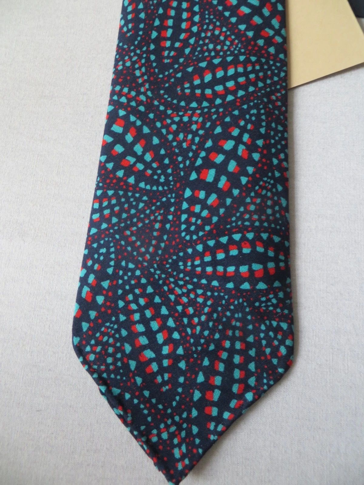 Drake's BOLD PRINT RAW EDGE SILK TIE Size ONE SIZE - 3 Thumbnail