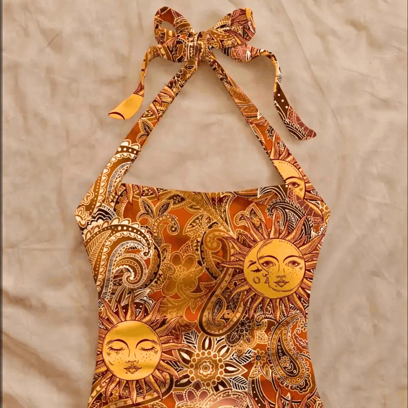 Other NWOT Golden Sun Paisley Halter Swim Top Size L / US 10 / IT 46 - 2 Thumbnail