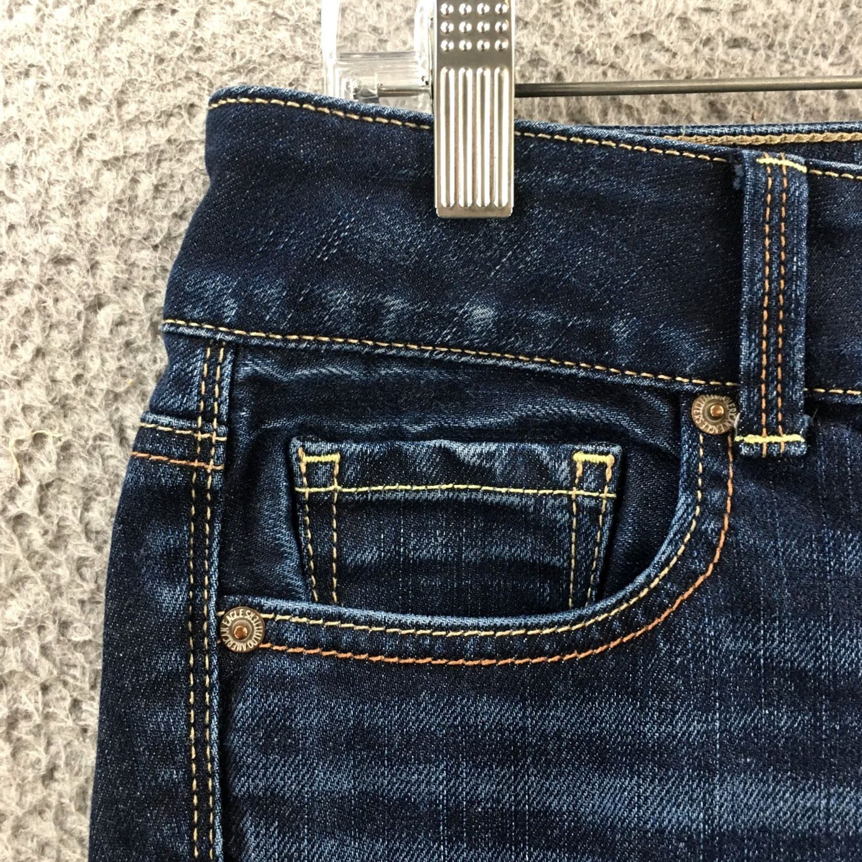 American Eagle Outfitters American Eagle Outfitters Straight Jeans Womens 4 Blue Denim Low Rise Zip Fly Size 27" / US 4 / IT 40 - 3 Thumbnail