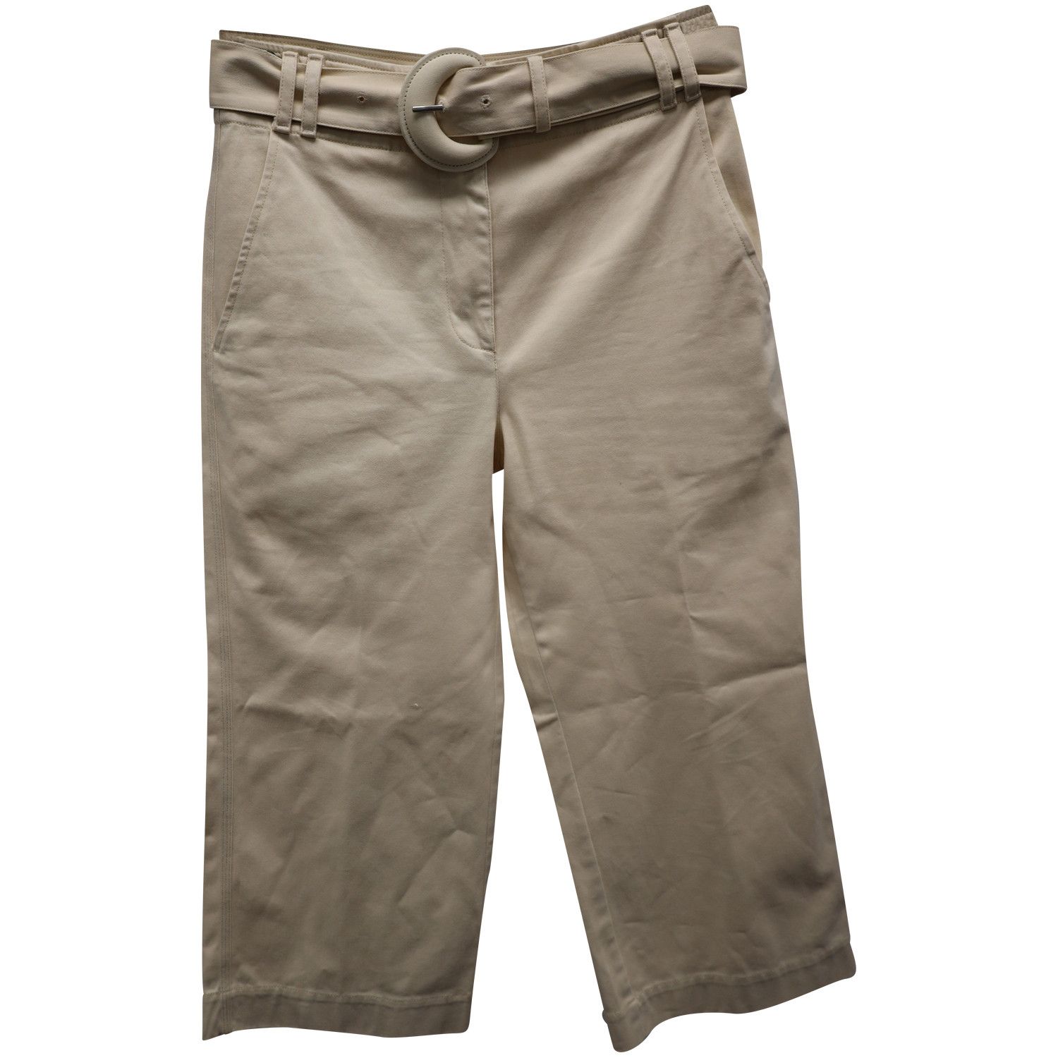 Proenza Schouler Proenza Schouler Belted Pants in Beige Cotton Size 24" / US 00 / IT 34 - 1 Thumbnail