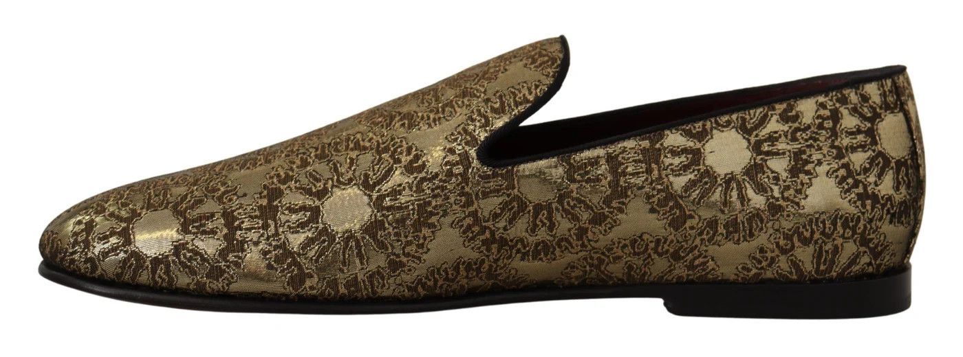 Dolce & Gabbana o1y0125 Embroidered Loafers in Gold Size US 6 / EU 39 - 2 Thumbnail